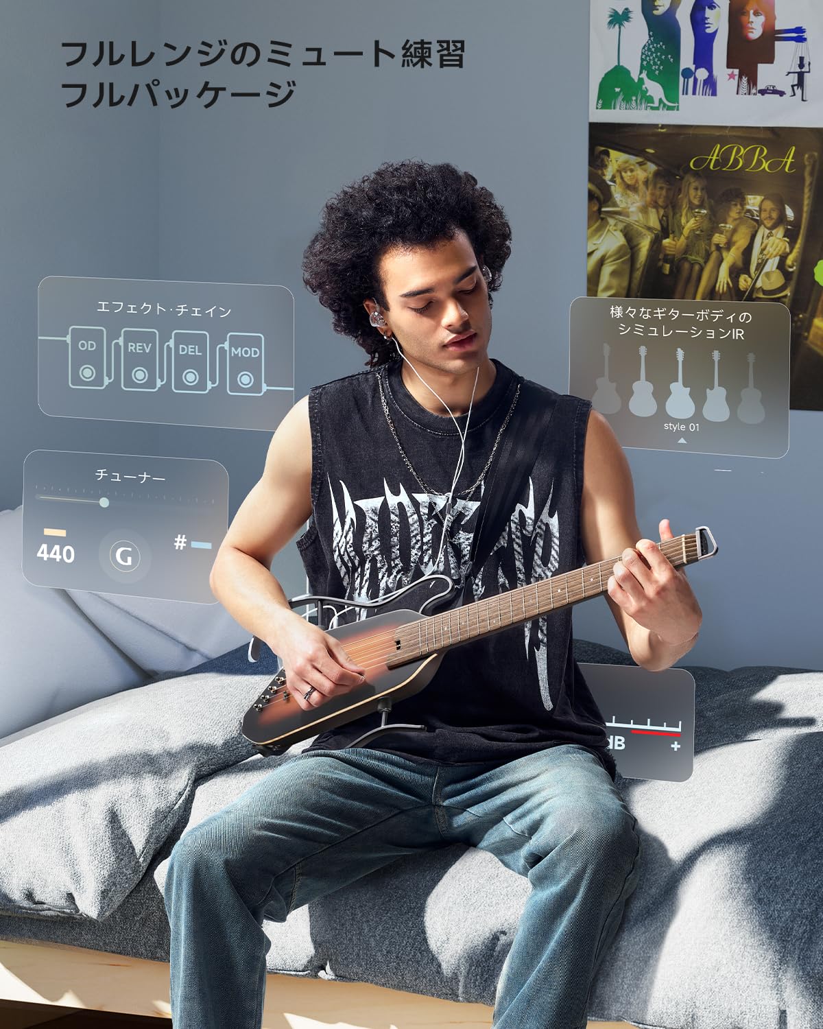 Amazon | Donner トラベルギター ポータブルギター ヘッドレス